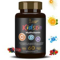 Multivitamin Kidszin Vitaminas C D Zinco para crianças 60 cápsulas mas