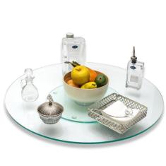 Centro de Mesa Giratório De Vidro Transparente 60cm - Tuberias
