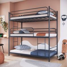 Treliche de Solteiro em Ferro Jack Cinza