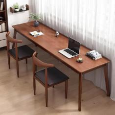 Mesa para duas pessoas, mesa de madeira maciça, grande mesa de escritório executiva, mesa de estudo de madeira, estação de trabalho moderna para computador para 2 pessoas, para escritório em casa, cor