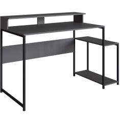 Mesa Gamer Ryze Preto Grafite 135x61x90cm Mesa de Computador Escrivaninha Placa e Ponto