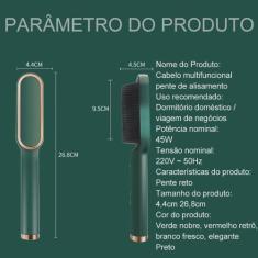 Chapinha Profissional Elétrica Pente Quente Escova Alisa o Cabelo Magn