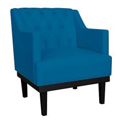 Poltrona Decorativa Clássica Base em Madeira Suede Cores - Ds Estofados