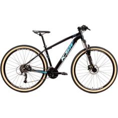 Bicicleta Aro 29 KSW XLT Câmbios Shimano 24v K7 Freios Hidráulicos Suspensão Trava Pneus Bege-Unissex