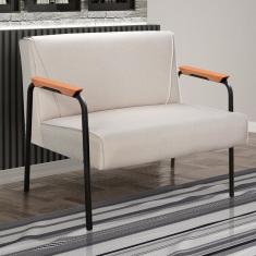 Namoradeira Braços Fixo Decorativa Jade Bege