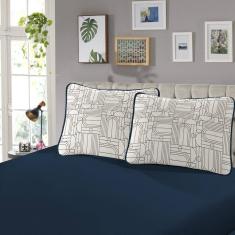 Jogo Cama Queen SBX Rubi Malha Moscou Marinho