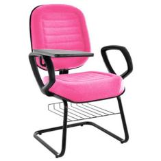 Cadeira Universitária Com Prancheta Linha Blenda Rosa