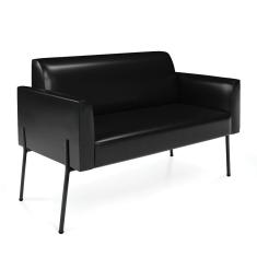 Sofá Namoradeira 2 Lugares Pé De Ferro Preto Para Sala Marisa Corano Preto D03 - D`rossi