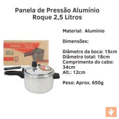 Panela de Pressão Alumínio Roque 2,5 Litros