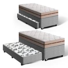 Cama Box com Colchão de Molas Ensacadas Solteiro - Anjos - Classic Com Auxiliar Unique (Molas + Auxiliar de Espuma)