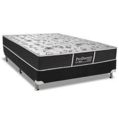Cama Box Casal: Colchão Molas Probel Bonnel ProDormir Sleep + Base CRC Suede Black(138x188)