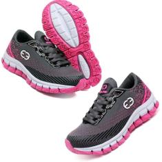 Tênis Infantil Feminino Cinza Rosa