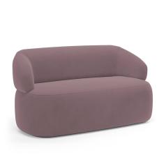 Sofá Orgânico 02 Lugares Living Glee 140cm Veludo Rosê - Desk Design