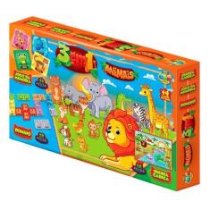 Jogos 3 Em 1 Animais - Dominó, Quebra Cabeça E Jogo Memória - Ggb