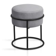 banqueta redonda moderna com pes argola preto para sala recepcão area 