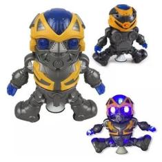 Boneco Robô Dança Musical Gira 360 Brinquedo Transformers - DM TOYS - 