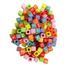 100 Miçangas De Letras Coloridas Infantil Alfabeto Entremeios Para Faz
