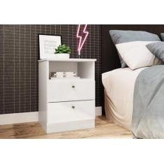 Mesa de Cabeceira 2 Gavetas 1 Nicho Irlanda - Genialflex
