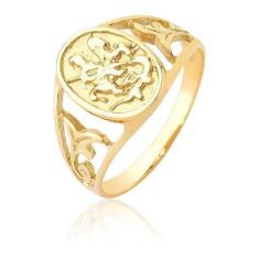 Anel Masculino São Jorge Vazado Ouro Puro 18k A292 - MAEHLER JOIAS, Do