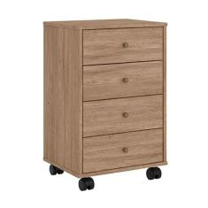 Gaveteiro Demobile 4 Gavetas Office Presence Nogal Touch