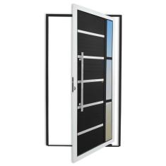 Porta Pivotante Lambril Miraggio Com Puxador Super 210cm X 120cm Brimak Mix Preto