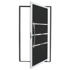 Porta Pivotante Lambril Evolution Com Puxador Super 210cm X 120cm Brimak Mix Preto