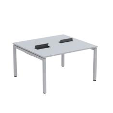 Mesa Plataforma Dupla Com Pé De Aço Para Coworking 130x120 Pdc13-12-2p Cinza