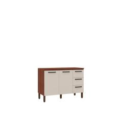 Balcão Gabinete De Pia 120 Cm Com Tampo Ametista Kits Paraná Nogueira Off White