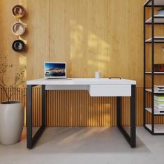 Escrivaninha Yon Operacional Com 1 Gaveta 120x70x75 Branco-preto