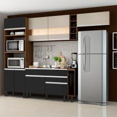 Cozinha Completa Madesa Safira com Armário e Balcão (Sem Tampo e Pia)