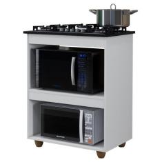 Balcão para Cooktop 4 Bocas Turim Kaiki Moveis - Kaiki Móveis, Branco