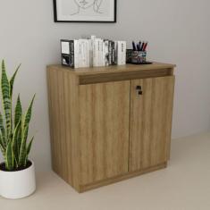 Balcão para Escritório 60cm com 1 Prateleira 2 Portas e Chave ME4149 -