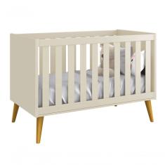 Berço Americano Théo New Areia Fosco Com Madeira - Reller