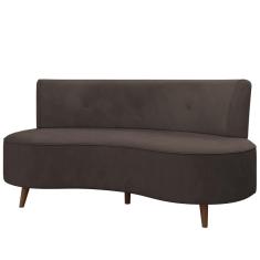 Sofá 2 Lugares Para Sala Living 135cm Pés Palito Korah K04 Veludo Marrom - Mpozenato