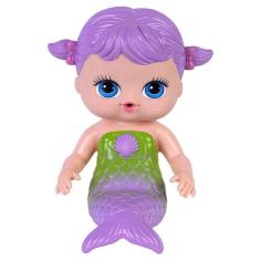 Boneca Acqua Marina Sereia Menina De Vinil Macio - Super Toys, Roxo