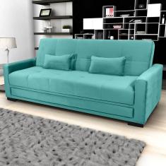 Sofá-Cama 3 Lugares Matrix Grazi Revestido em Veludo - 206cm de largura