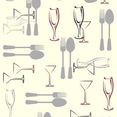 Papel De Parede Adesivo Lavável Talheres De Ferro 12m