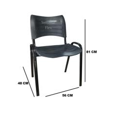 cadeiras prisma iso fixa desmontável empilhavel - recepção - sala de espera - cor preta