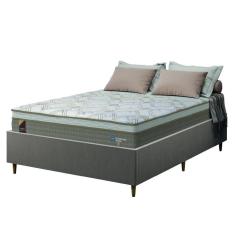 Cama Box Desmontável Casal Queen Probel Com Colchão Molas Ensacadas Euro In Guarda Costas Alameda 158x198x69cm Marrom / Branco / Mascavo