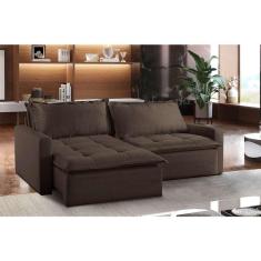 Sofá Retrátil Cama Lira 230m  - Veludo Marrom