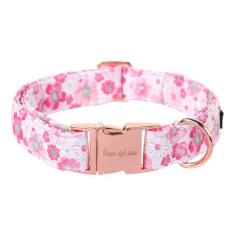 Unique Style Paws Coleira de verão para cachorro, linda coleira rosa com estampa de flores, confortável e respirável para cães, presentes de gatos