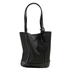 Bolsas femininas de couro genuíno com alça ajustável, Preto