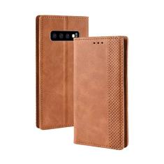 Capa para Samsung Galaxy S10, capa flip carteira de couro para Samsung Galaxy S10, capa magnética retrô para celular, capa carteira de telefone com compartimentos para cartões