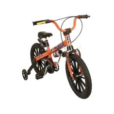 Bicicleta Infantil Aro 16 Nathor Extreme Laranja - com Rodinhas Freio 