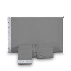 Jogo de Lençol Casal Padrão Microfibra Elegante 3 Peças com Elástico -