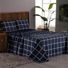 Jogo De Lençol Casal 4 Peças Micro Percal Estampado Macio Confort - Sh