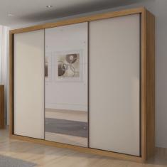 Guarda Roupa Casal com Espelho 3 Portas 6 Gavetas Vegas