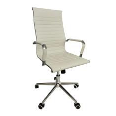 Cadeira de Escritório Presidente Giratória Esteirinha Branca