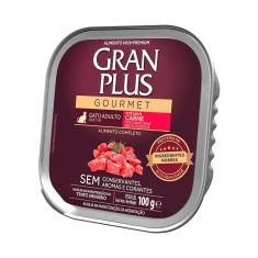 Ração Úmida Granplus Gourmet Gatos Adultos Patê Carne 100G