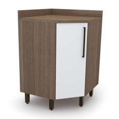 Balcão de Cozinha de Canto com Tampo Evolution 1 PT Tannat e Branco - 